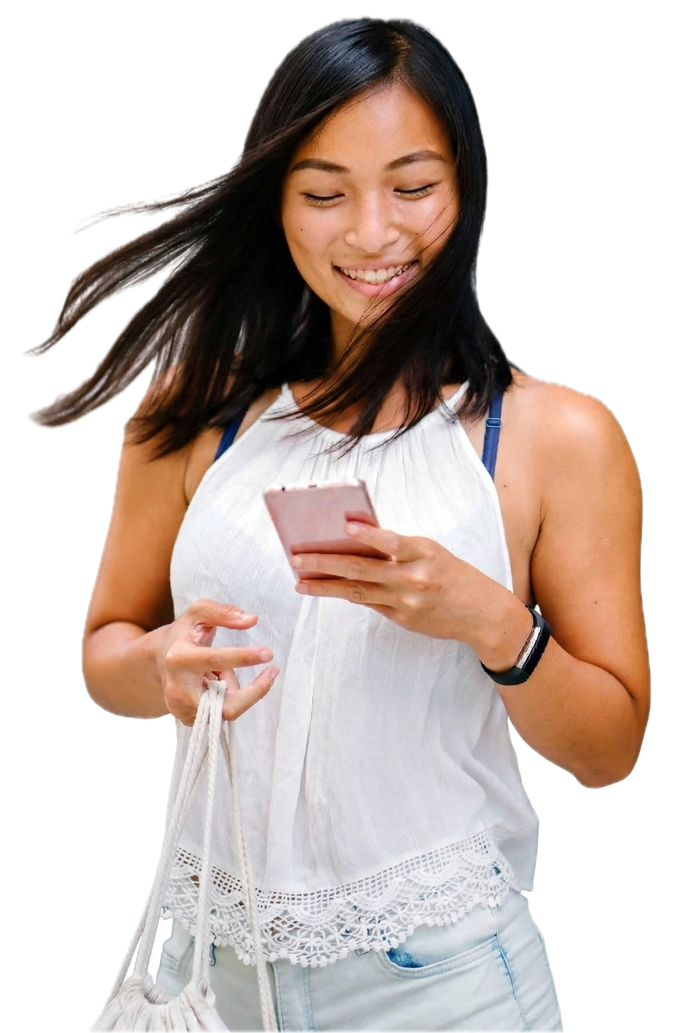 Successful referral agent using their phone